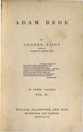 Adam Bede : in three volumes, 2