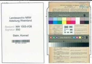 Entnazifizierung Konrad Stehr , geb. 21.04.1887 (Selbstaendiger Kaufmann)