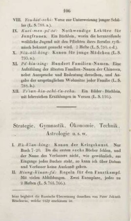 Strategie, Gymnastik, Ökonomie, Technik, Astrologie u.s.w.