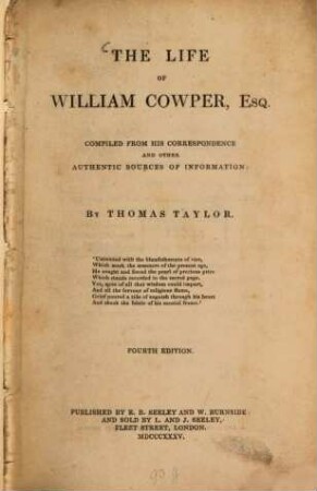 The life of William Cowper, Esq.