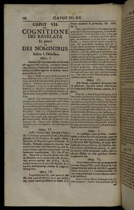 Caput VII. De Cognitione Dei Revelata Et Primo De Dei Nominibus.