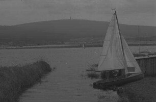 Weißenstadt: Egersee [Weißenstädter See] mit Egerzufluss und Schneeberg