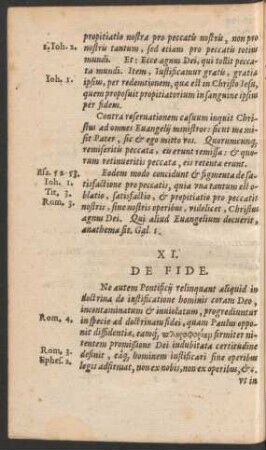 XI. De Fide.