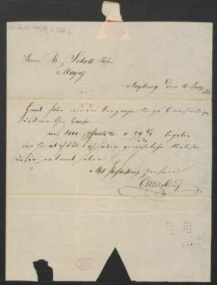 Brief an B. Schott's Söhne : 18.07.1825