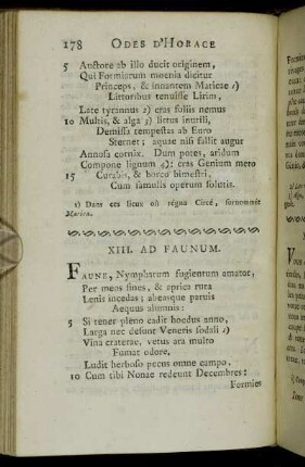 XIII. Ad Faunum = XIII. Au Dieu Faune