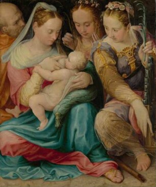 Die Heilige Familie mit der heiligen Cäcilie und einer weiteren Heiligen