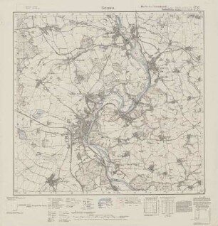 4742 Grimma, Meßtischblatt (4cm - Karte)