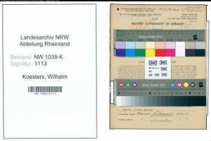 Entnazifizierung Wilhelm Koesters , geb. 05.01.1894 (Angestellter)