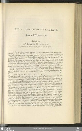 Die Telegraphen-Apparate