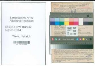 Entnazifizierung Heinrich Wenz , geb. 08.08.1900 (Beamter)