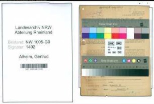 Entnazifizierung Gertrud Alhelm , geb. 12.09.1897 (Firmeninhaberin)