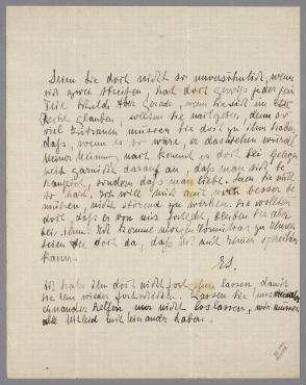 Brief von Elfriede Hausmann-Schaeffer an Hannah Höch
