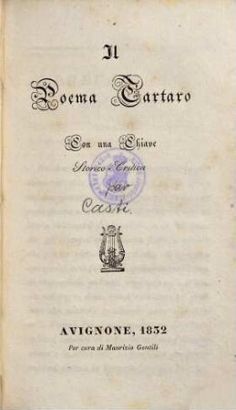 Il poema tartaro : con una chiave storico-critica, [1]