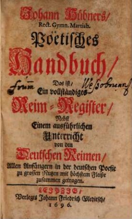 Poetisches Handbuch