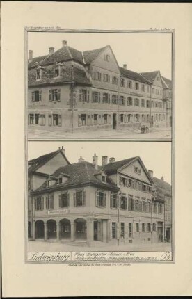 B. Haus Stuttgarter Strasse No. 60. Haus Marktplatz u. Garnisonskirchen Str.