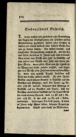 Siebenzehntes Gespräch.