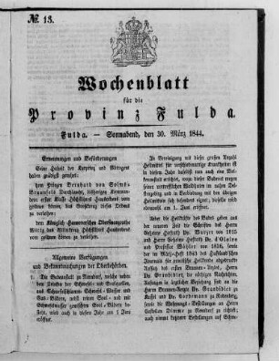 Nr. 13, Ausgabe vom 30. März 1844