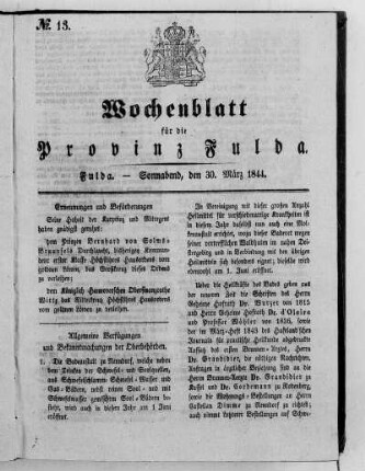 Nr. 13, Ausgabe vom 30. März 1844