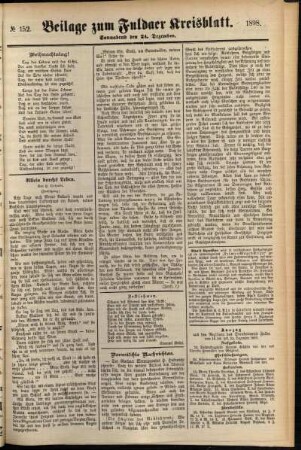 Zweite Ausgabe vom Samstag, den 24. Dezember 1898.