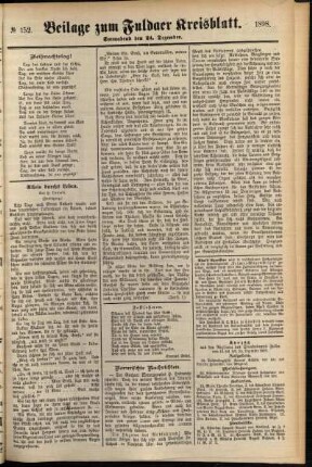 Zweite Ausgabe vom Samstag, den 24. Dezember 1898.
