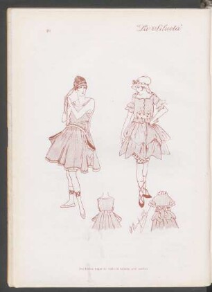 Dos lindos trajes de baño de tafetán azul marino - [Ilustración]