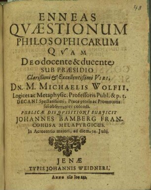 Enneas quaestionum philosophicarum