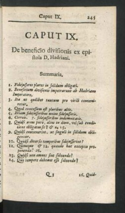 Caput IX. De beneficio divisionis ex epistola D. Hadriani