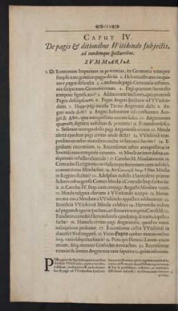 Caput IV. De pagis & ditionibus Witikindo subiectis, ad eundemque spectantibus