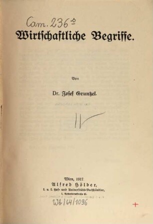 Wirtschaftliche Begriffe