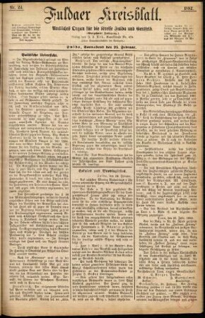 Ausgabe vom Samstag, den 25. Februar 1882.