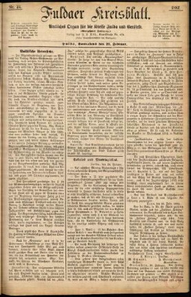 Ausgabe vom Samstag, den 25. Februar 1882.