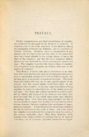 A guide to the literature of aesthetics