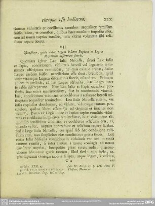 VII. Ostenditur, quale inter Legem Iuliam Papiam et Legem Miscellam discrimen fuerit