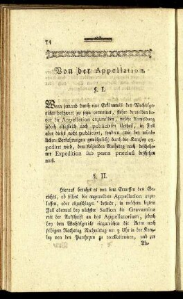 Von der Appellation. - Von der Executions-Ordnung.