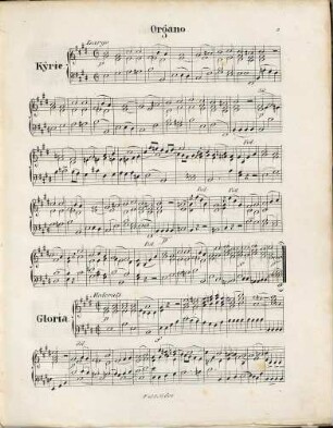 Kurze lateinische Messe : in E dur ; für Sopran, Alt, Baß, 2 Violinen u. Contrabaß mit ausgesetzter Orgelstimme ; zum Gebrauche für Musikchöre auf d. Lande
