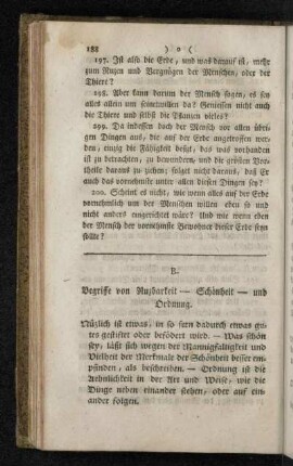 B. Begriffe von Nutzbarkeit - Schönheit - und Ordnung.