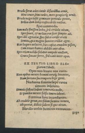 Ex Tertio Libro Elegiarum Tibulli.