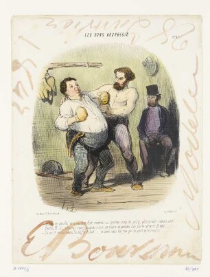 Quand en société vous voudrez bien recevoir un...coup..., Blatt 31 der Folge „Les bon Bourgeois“, in: „Le Charivari“, Paris 1847