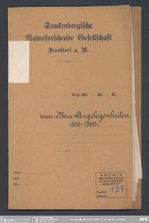 Baumaßnahmen im Senckenbergmuseum, Bd. 2