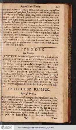 APPENDIX. De Plantis.