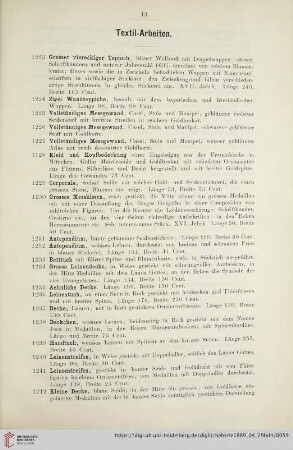 Textil-Arbeiten (Nr. 1223 - 1282)
