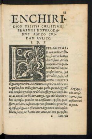 Enchiridion Militis Christiani.