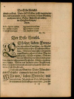 Der Erste Artickel.