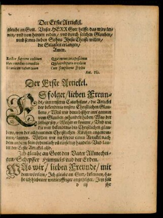 Der Erste Artickel.