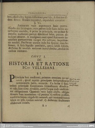 Caput I. De Historia Et Ratione Scti Velleiani