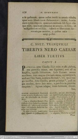 C. Suet. Tranquilli Tiberius Nero Caesar Liber Tertius
