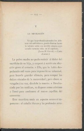 V - La revelación