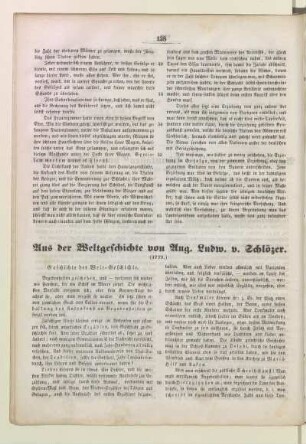 Aus der Weltgeschichte von Aug. Ludw. v. Schlözer