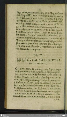 CLIV. Miraculum Archetypi totius universi