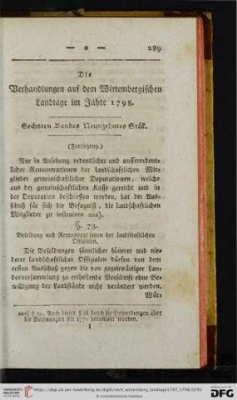 Sechsten Bandes Neunzehntes Stuek.